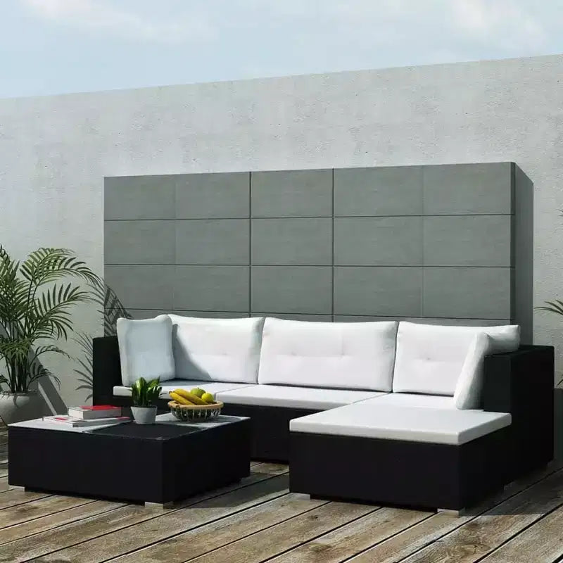 vidaXL Lounge-Set Schwarz