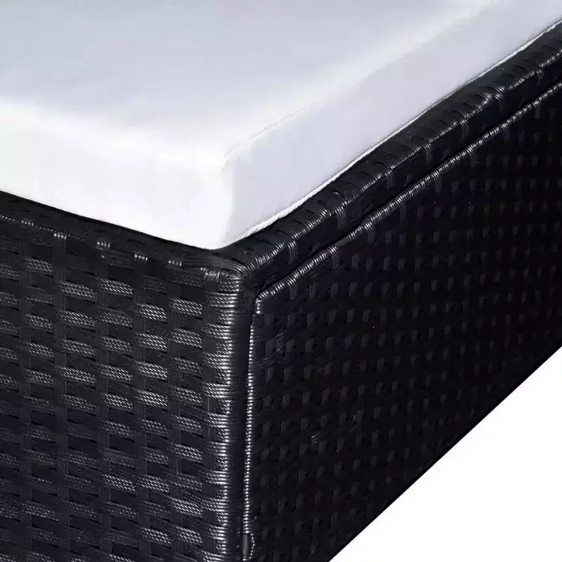 vidaXL 6-teiliges Balkon-Lounge-Set mit Kissen Polyrattan Schwarz