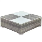 vidaXL 8-teiliges Loungeset für den Außenbereich – graues Polyrattan mit bequemen Kissen, vielseitige Konfiguration – ideal für Garten und Terrasse