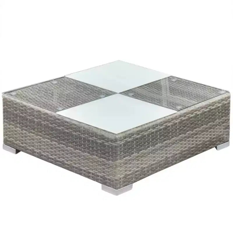 vidaXL 8-teiliges Loungeset für den Außenbereich – graues Polyrattan mit bequemen Kissen, vielseitige Konfiguration – ideal für Garten und Terrasse
