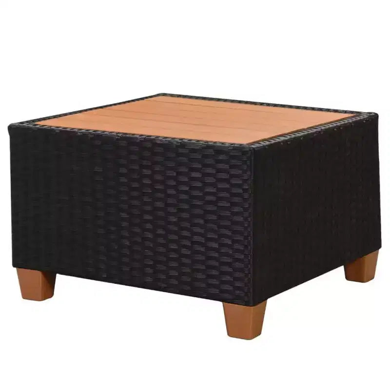 vidaXL 4-teiliges Lounge-Set – Gartenmöbel aus Polyrattan mit Kissen und Aufbewahrungsbox, perfekt für Garten/Terrasse, Schwarz und Cremeweiß