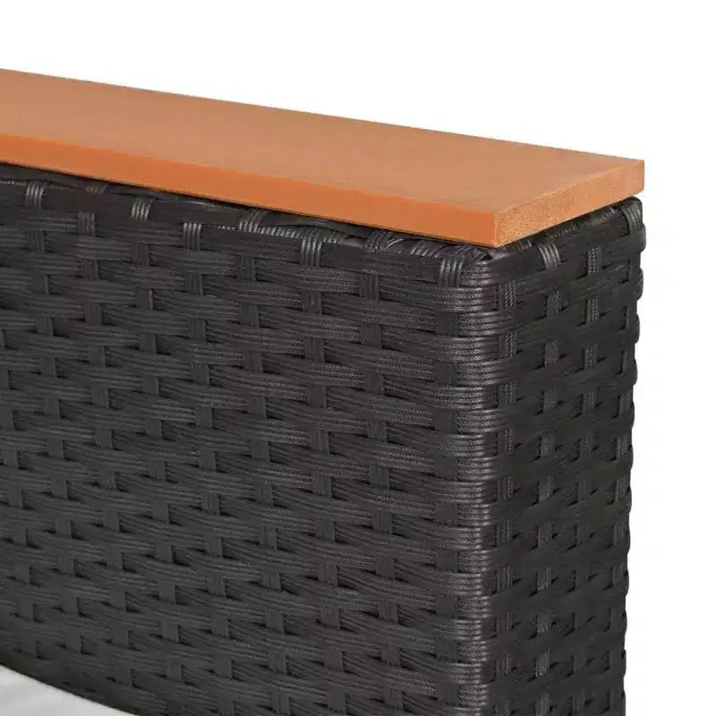 vidaXL 4-teiliges Lounge-Set – Gartenmöbel aus Polyrattan mit Kissen und Aufbewahrungsbox, perfekt für Garten/Terrasse, Schwarz und Cremeweiß
