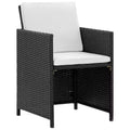 vidaXL Patio Furniture Dining Set - 11-Piece Black Poly Rattan with Cushions, Glass Tabletop - Stylish, Durable, Easy-Clean, Outdoor Garden Furniture