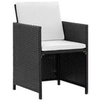 vidaXL Patio Furniture Dining Set - 11-Piece Black Poly Rattan with Cushions, Glass Tabletop - Stylish, Durable, Easy-Clean, Outdoor Garden Furniture