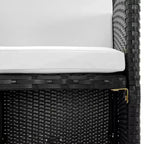 vidaXL Gartenmöbel-Essgruppe – 11-teiliges schwarzes Polyrattan mit Kissen, Glasplatte – stilvoll, langlebig, pflegeleicht, Gartenmöbel für draußen