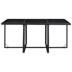 vidaXL Gartenmöbel-Essgruppe – 11-teiliges schwarzes Polyrattan mit Kissen, Glasplatte – stilvoll, langlebig, pflegeleicht, Gartenmöbel für draußen
