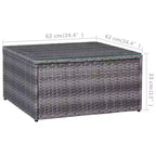vidaXL Sofagarnitur 5-teilig Grau PE-Rattan, pulverbeschichteter Stahl, Glas