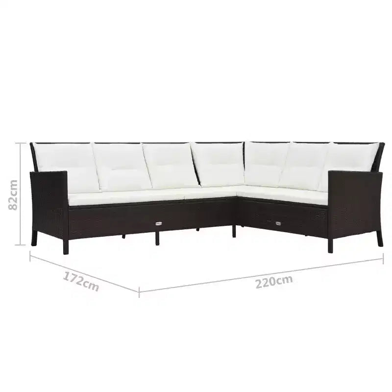 vidaXL Gartenmöbel-Set Braun, Creme-Weiß