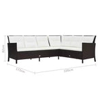 vidaXL Gartenmöbel-Set Braun, Creme-Weiß
