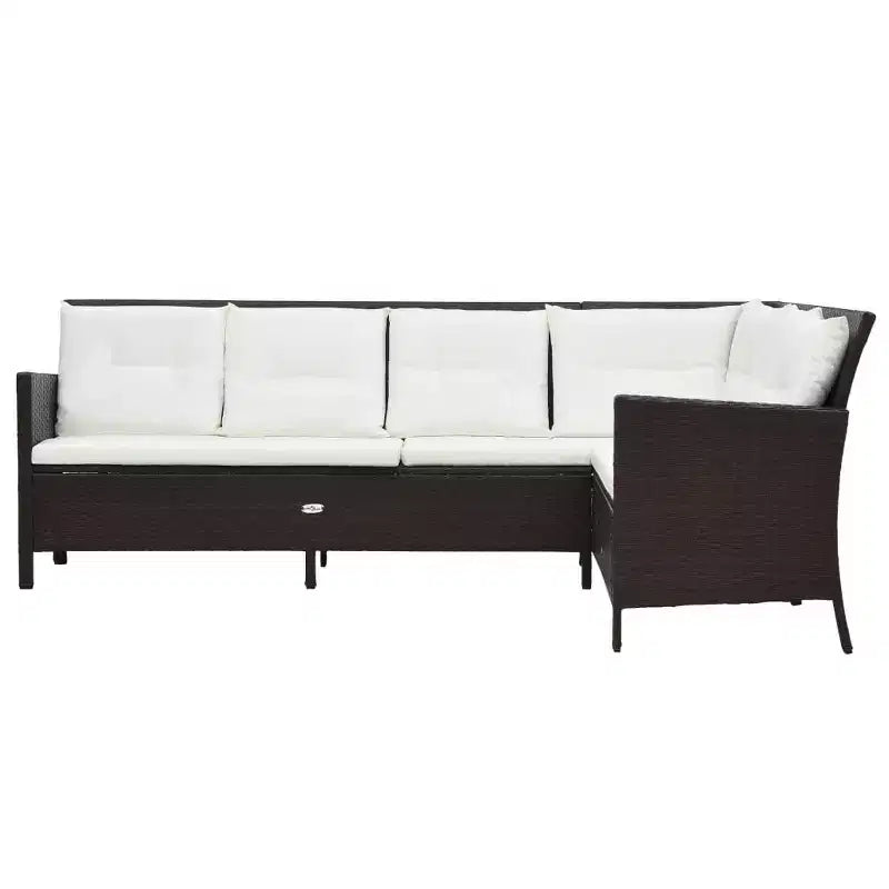 vidaXL Gartenmöbel-Set Braun, Creme-Weiß