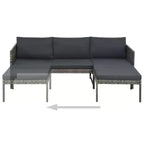 vidaXL Gartensofa Grau, Dunkelgrau