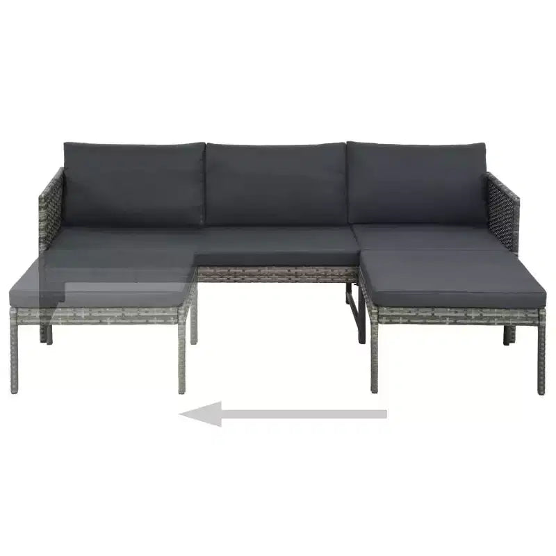 vidaXL Gartensofa Grau, Dunkelgrau