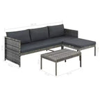 vidaXL Gartensofa Grau, Dunkelgrau