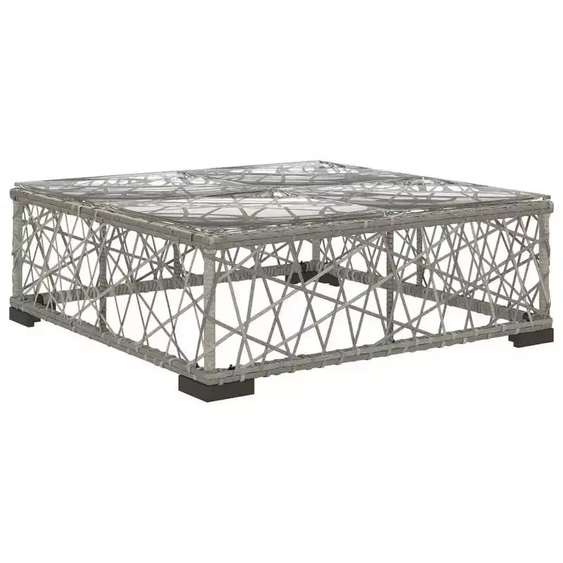 vidaXL Gartensitzgruppe 6-teilig Grau Polyrattan Verstellbare Armlehnen