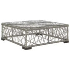 vidaXL Gartensitzgruppe 6-teilig Grau Polyrattan Verstellbare Armlehnen