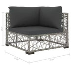 vidaXL Gartensitzgruppe 6-teilig Grau Polyrattan Verstellbare Armlehnen