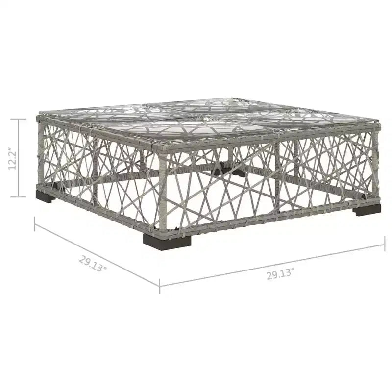 vidaXL Gartensitzgruppe 6-teilig Grau Polyrattan Verstellbare Armlehnen