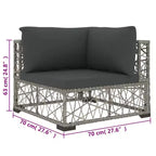 vidaXL 6-teiliges Loungeset mit Kissen Polyrattan Grau