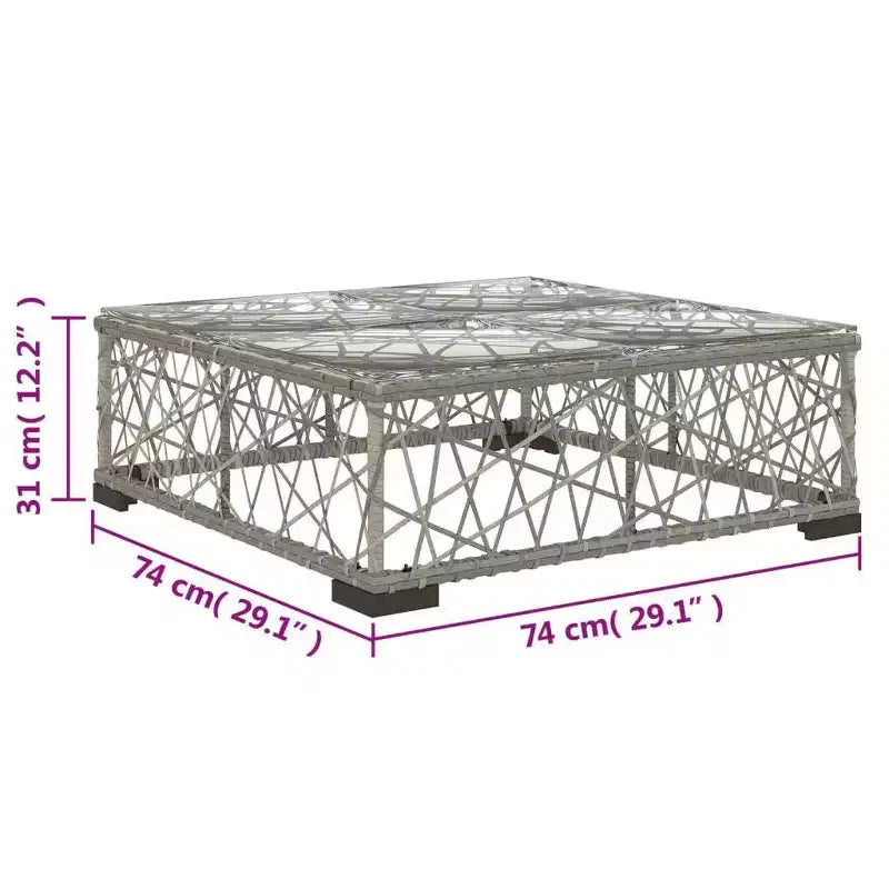 vidaXL 6-teiliges Loungeset mit Kissen Polyrattan Grau
