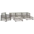 vidaXL 6-teiliges Loungeset mit Kissen Polyrattan Grau