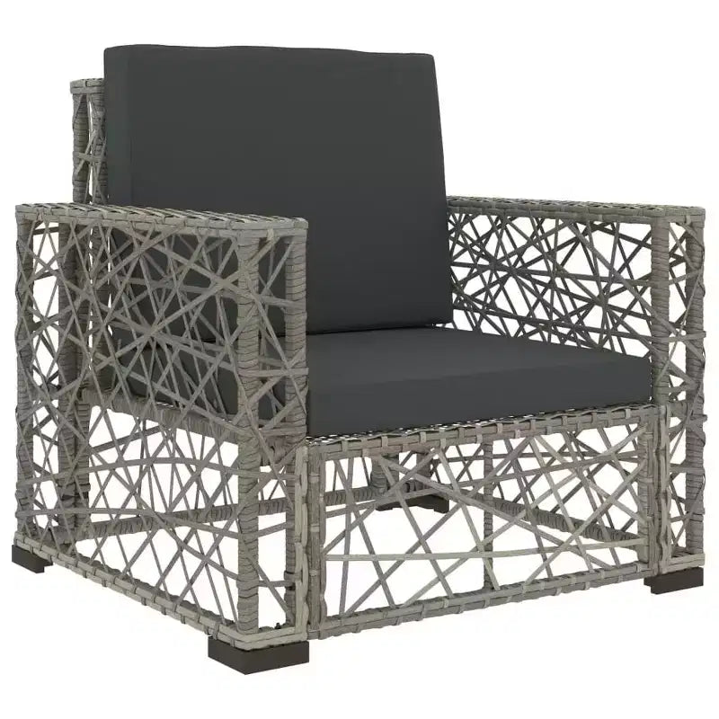vidaXL 6-teiliges Loungeset mit Kissen Polyrattan Grau