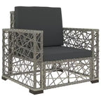 vidaXL 6-teiliges Loungeset mit Kissen Polyrattan Grau