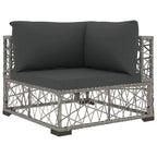 vidaXL 6-teiliges Loungeset mit Kissen Polyrattan Grau