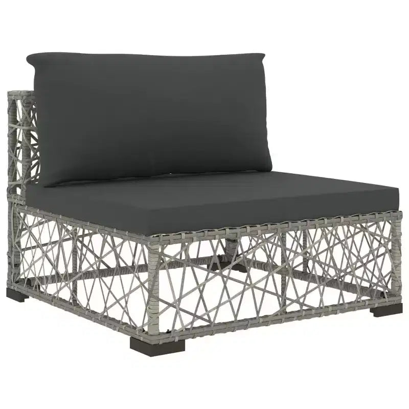 vidaXL 6-teiliges Loungeset mit Kissen Polyrattan Grau