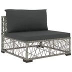 vidaXL 6-teiliges Loungeset mit Kissen Polyrattan Grau