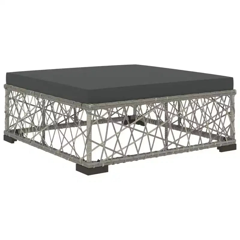 vidaXL 6-teiliges Loungeset mit Kissen Polyrattan Grau