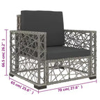 vidaXL 6-teiliges Loungeset mit Kissen Polyrattan Grau