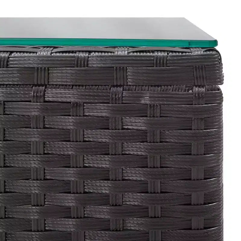vidaXL Garten-Sofa-Set Schwarz Polyrattan, pulverbeschichteter Stahl, Glas Groß