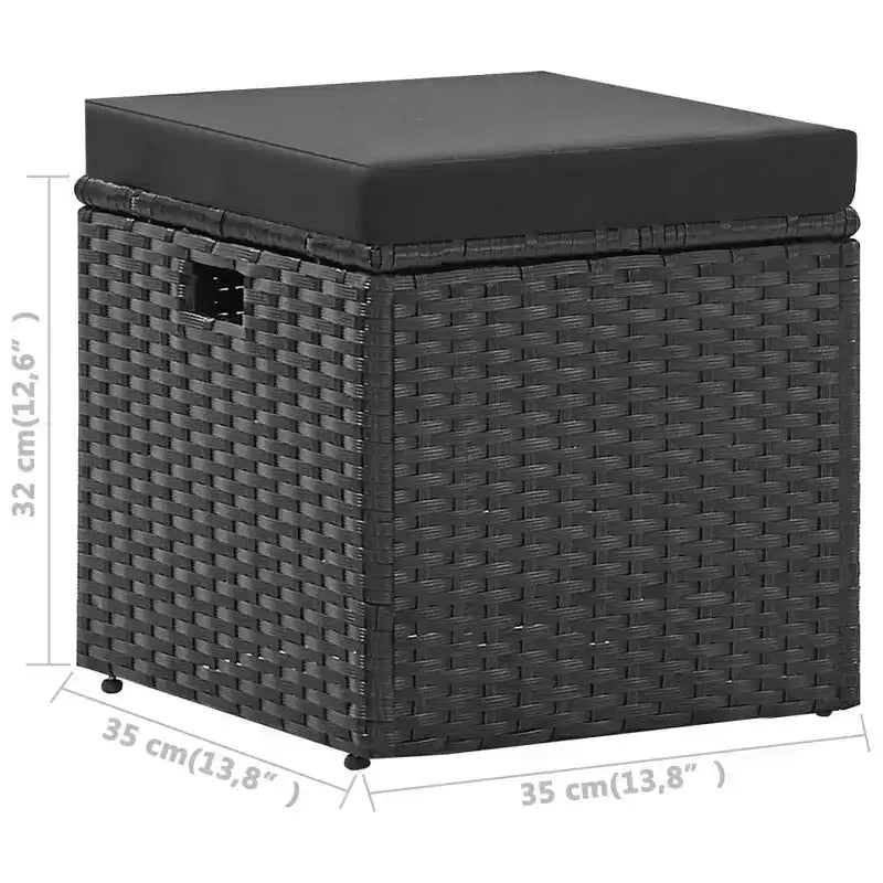 vidaXL Garten-Sofa-Set Schwarz Polyrattan, pulverbeschichteter Stahl, Glas Groß
