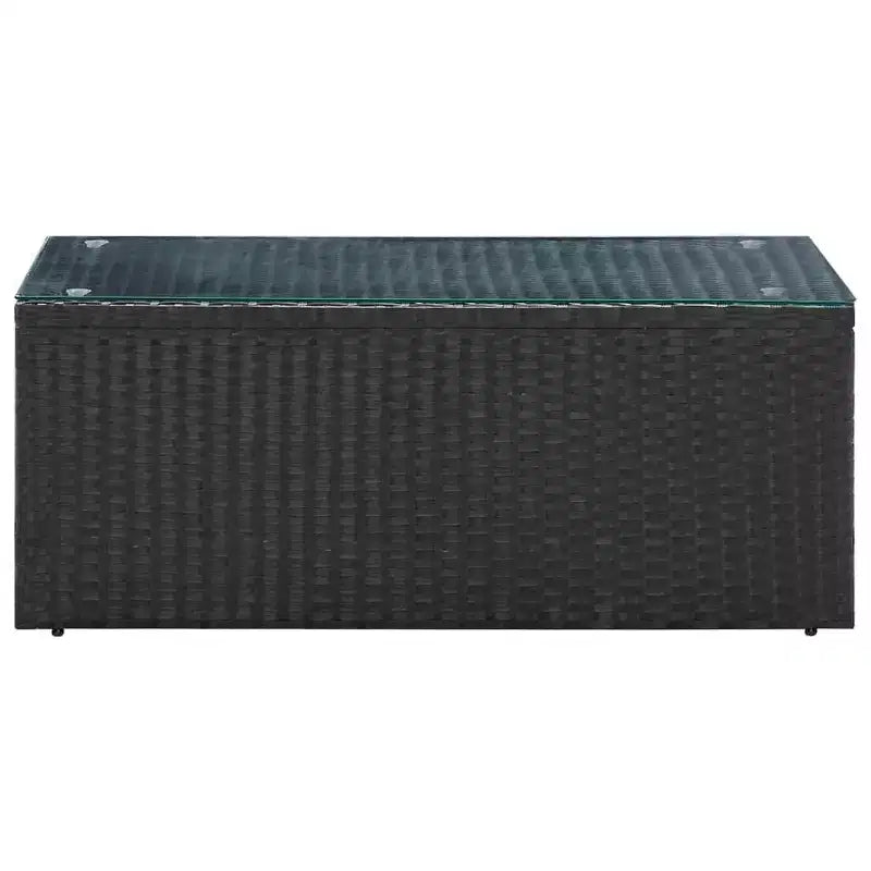 vidaXL Garten-Sofa-Set Schwarz Polyrattan, pulverbeschichteter Stahl, Glas Groß