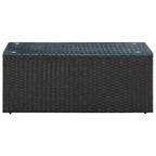 vidaXL Garten-Sofa-Set Schwarz Polyrattan, pulverbeschichteter Stahl, Glas Groß