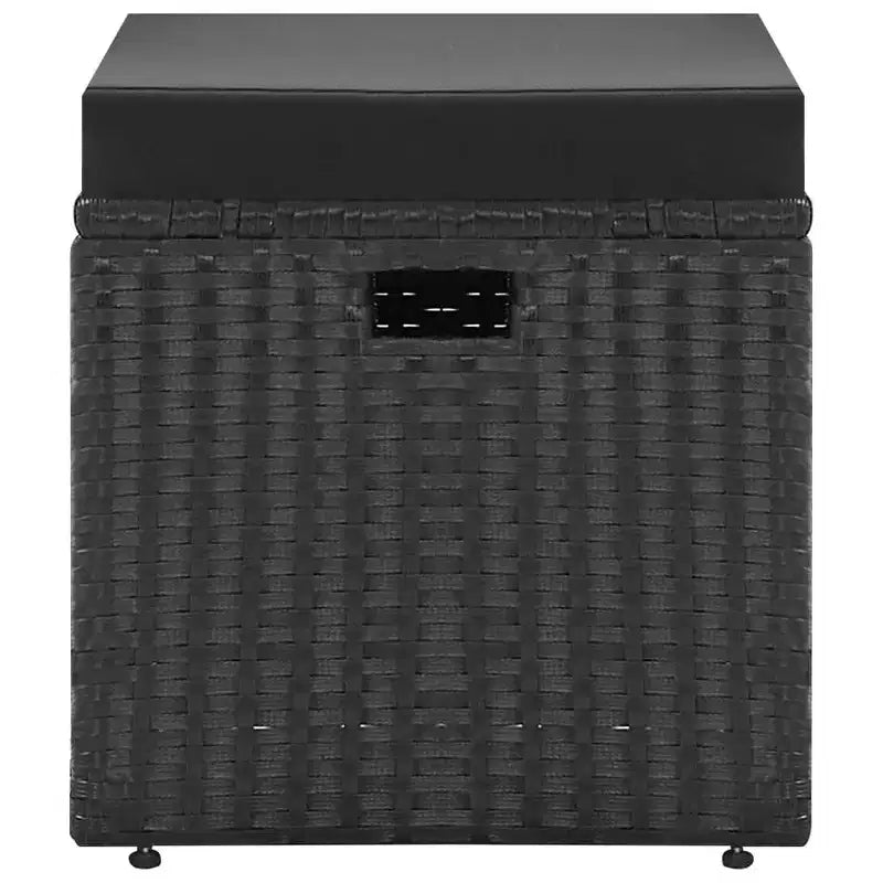 vidaXL Garten-Sofa-Set Schwarz Polyrattan, pulverbeschichteter Stahl, Glas Groß