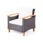 Christopher Knight Home Velthur Outdoor Rattan- und Akazienholz 4-Sitzer Lounge-Set