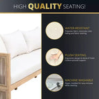 Kinger Home Nancy 3-teiliges Terrassenmöbel-Set aus Akazienholz, Garten-Sitzgruppe mit Couchtisch