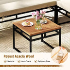 Costway 6-teiliges Loungesofa-Set für den Außenbereich, Metall, Gesprächsgruppe mit Bungee-Seil-Sitz