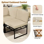 Costway 6-teiliges Loungesofa-Set für den Außenbereich, Metall, Gesprächsgruppe mit Bungee-Seil-Sitz