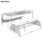 Vielseitiges Outdoor-Liegesofa, das sich in vier Sitze und einen Tisch umwandeln lässt, geeignet für Gärten und Rasenflächen