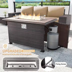 ALAULM Rattan Gartenmöbel-Sets 13-teilig mit Feuerstellentisch, Outdoor-Polyrattan-Sets