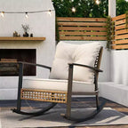 LAUSAINT HOME Wicker Outdoor Schaukelstuhl2er-Set/ 1er-Set