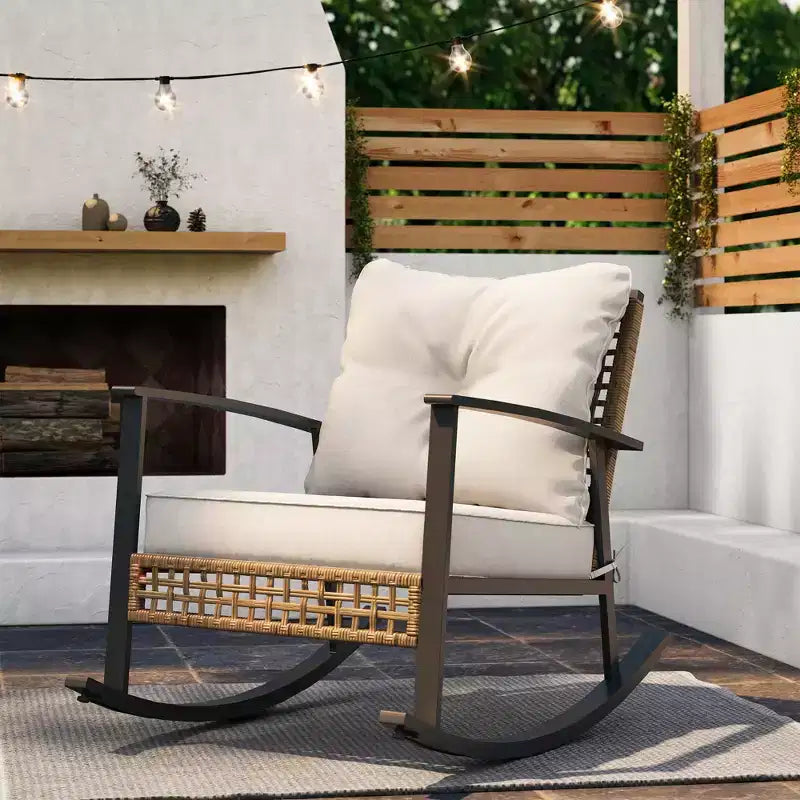 LAUSAINT HOME Wicker Outdoor Schaukelstuhl2er-Set/ 1er-Set