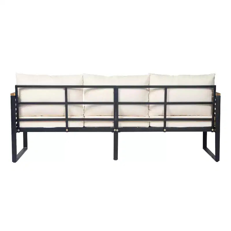 Christopher Knight Home Faye Terrassenmöbel-Set aus Akazie und Metall mit Polsterung und Lamellendesign