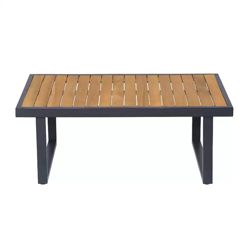 Christopher Knight Home Faye Terrassenmöbel-Set aus Akazie und Metall mit Polsterung und Lamellendesign