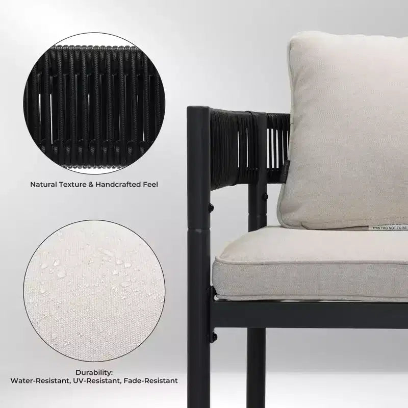 GRANDPATIO Outdoor Esszimmerstuhl mit Kissen 2er-Set