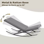 GustoWave Garten-Schaukelstuhl-Set, 2 Stück, Lounge-Sessel für die Terrasse mit abnehmbaren Kissen, perfekt zum Entspannen, Grau