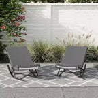 GustoWave Garten-Schaukelstuhl-Set, 2 Stück, Lounge-Sessel für die Terrasse mit abnehmbaren Kissen, perfekt zum Entspannen, Grau
