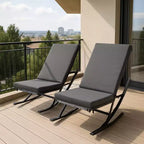 GustoWave Garten-Schaukelstuhl-Set, 2 Stück, Lounge-Sessel für die Terrasse mit abnehmbaren Kissen, perfekt zum Entspannen, Grau